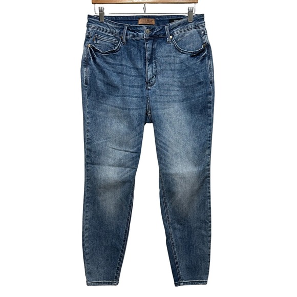 Judy Blue High Rise Skinny Ankle Jeans Womens 14W Blue Denim Stretch Comfort - Picture 1 of 12